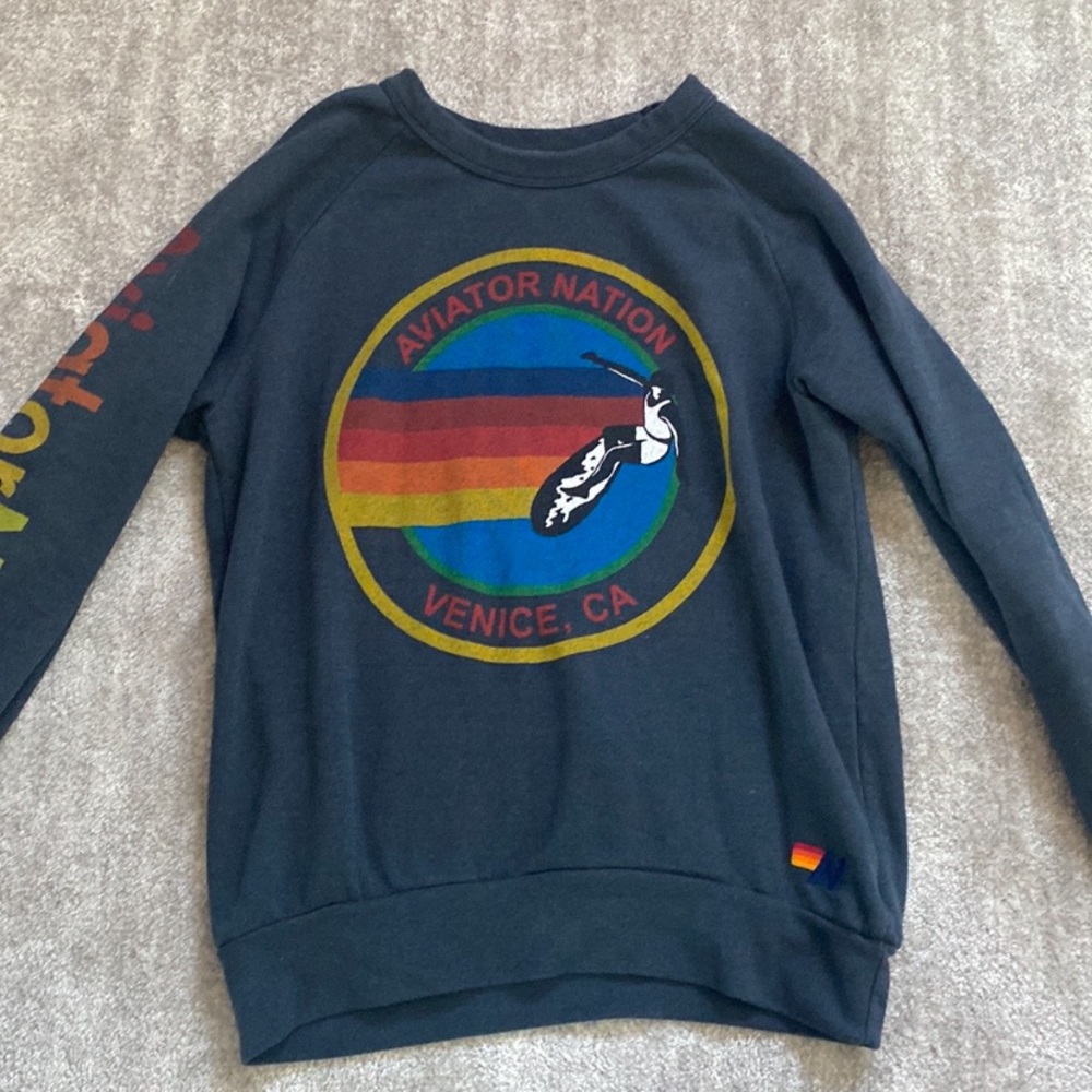 Charcoal Aviator Nation Crewneck
